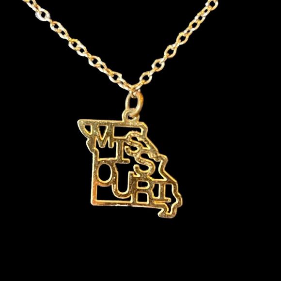 Kris Nations State Pride MISSOURI 14K Gold-Plated Pendant Necklace 18” Length - Picture 3 of 4